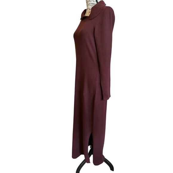 EUC VTG Peruvian Connection Maroon 100% Pima Cotton Sweater Dress Size M Preppy - Picture 5 of 9